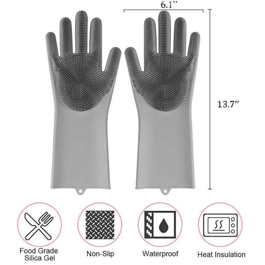 Dish Washing Silicone Gloves , Pair