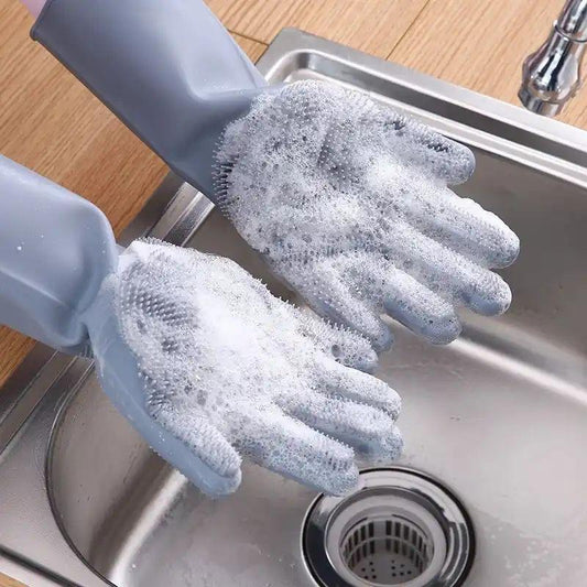 Dish Washing Silicone Gloves , Pair